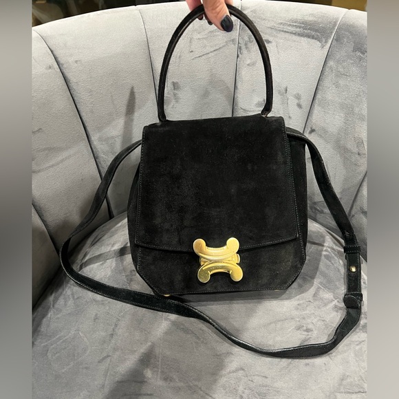 Vintage Celine Triomphe Suede Two-Way bag - Picture 3 of 17